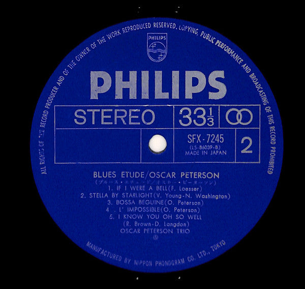 Oscar Peterson - Blues Etude (Vinyl, LP, Album, Reissue, Stereo) Very Good Plus (VG+) / Very Good (VG)