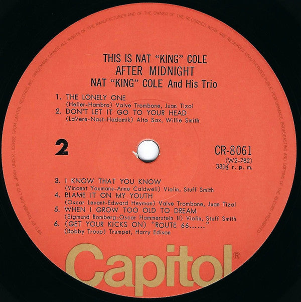 The Nat King Cole Trio - This Is Nat "King" Cole After Midnight = ジス・イズナットキングコールアフターミッドナイト (Vinyl, LP, Album, Reissue, Mono) Very Good Plus (VG+) / Very Good Plus (VG+)