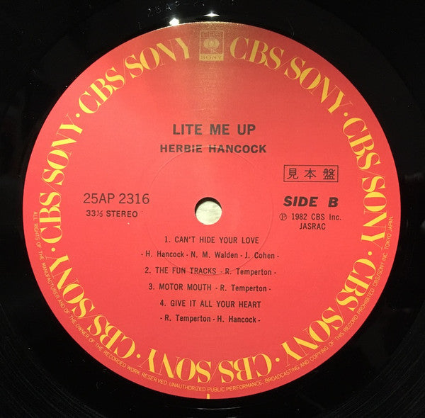 Herbie Hancock - Lite Me Up = ライト・ミー・アップ (Vinyl, LP, Album, Promo) Very Good (VG) / Very Good (VG)