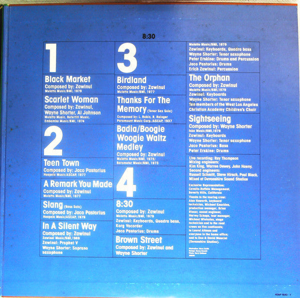 Weather Report - 8:30 (Vinyl, LP, Album, Reissue)