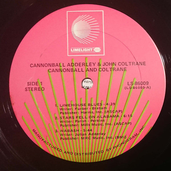 Cannonball Adderley - Cannonball & Coltrane (Vinyl, LP, Album, Reissue, Stereo) Very Good (VG) / Very Good (VG)