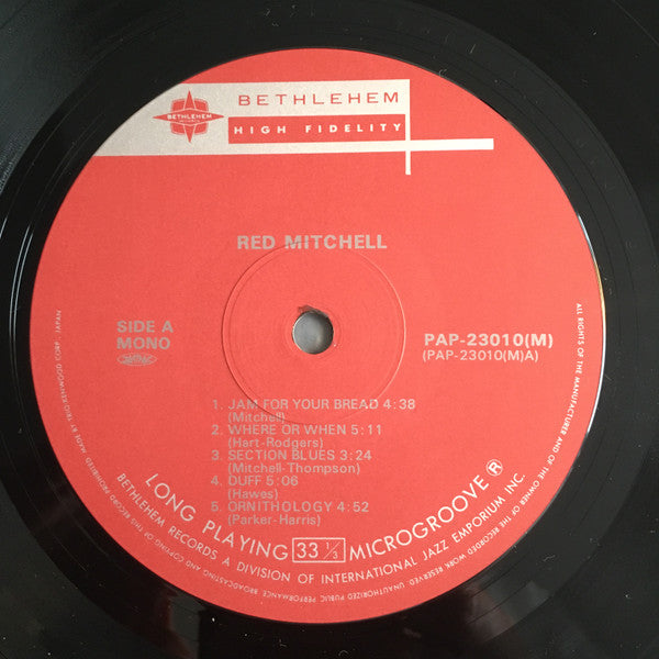 Red Mitchell - Red Mitchell (Vinyl, LP, Album, Mono) Very Good Plus (VG+) / Very Good Plus (VG+)