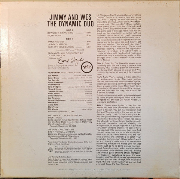 Jimmy Smith - Jimmy & Wes - The Dynamic Duo (Vinyl, LP, Album, Stereo) Very Good Plus (VG+) / Very Good Plus (VG+)