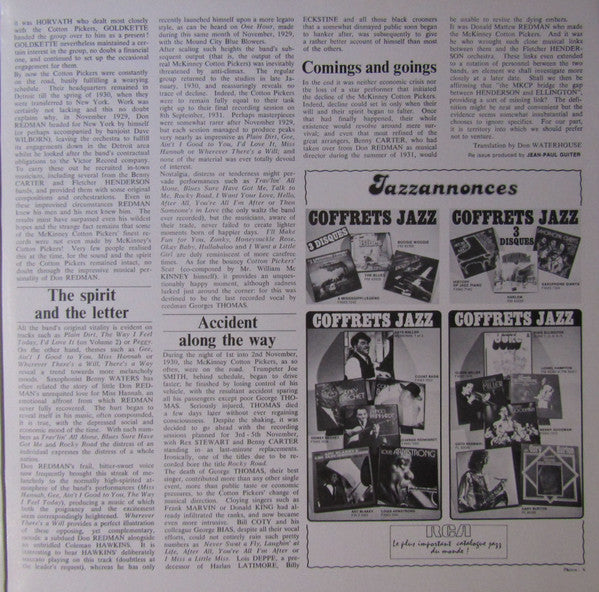 McKinney's Cotton Pickers - The Complete McKinney's Cotton Pickers Volumes 3/4 (1929-1930) (2xVinyl, LP, Compilation) Very Good (VG) / Very Good Plus (VG+)