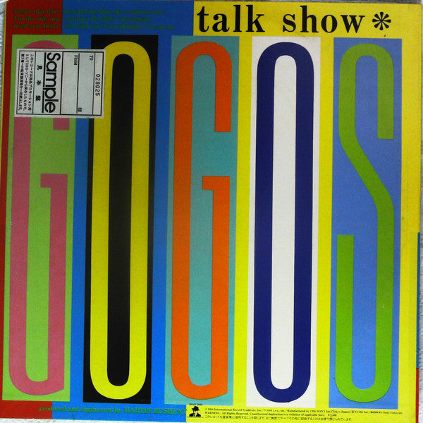 Go-Go's - Talk Show (Vinyl, LP, Album, Promo) Very Good (VG) / Very Good (VG)