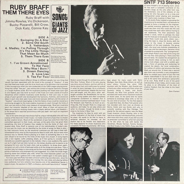 Ruby Braff - Them There Eyes (Vinyl, LP, Album, Stereo) Very Good Plus (VG+) / Very Good Plus (VG+)
