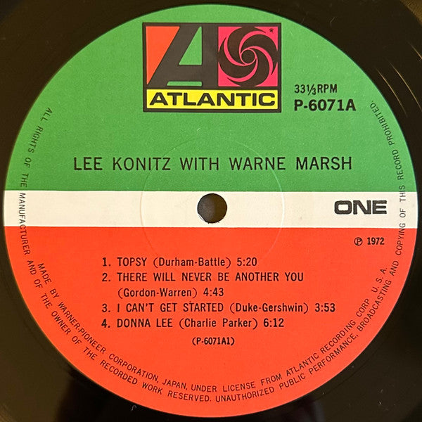 Lee Konitz - Lee Konitz With Warne Marsh (Vinyl, LP, Album, Reissue) Near Mint (NM or M-) / Very Good Plus (VG+)