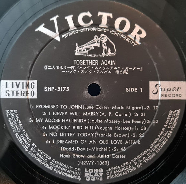 Hank Snow - Together Again (Vinyl, LP, Album, Stereo) Very Good Plus (VG+) / Very Good Plus (VG+)
