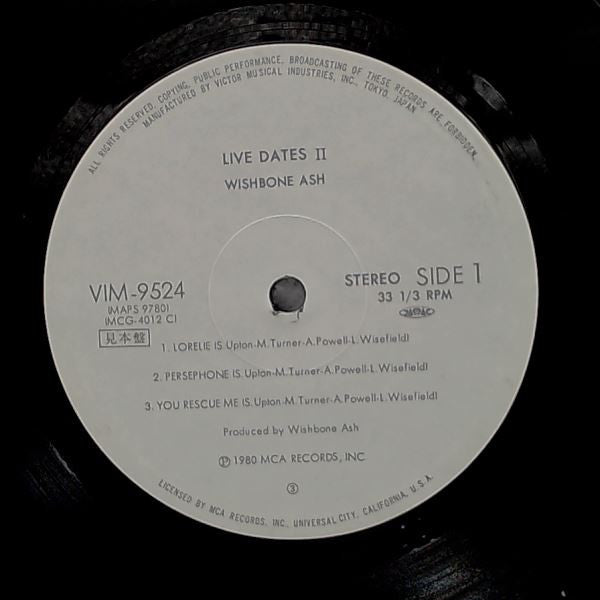 Wishbone Ash - Live Dates Volume Two (2xVinyl, LP, Album, Promo, Stereo) Very Good Plus (VG+) / Near Mint (NM or M-)