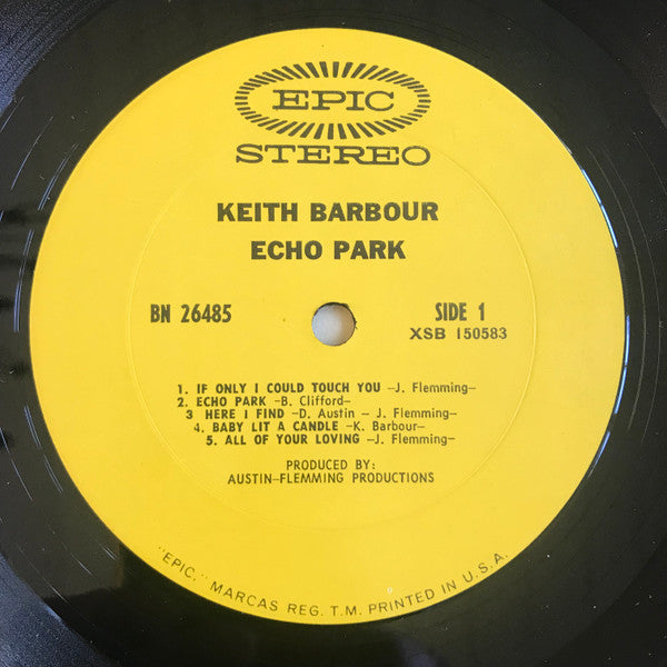 Keith Barbour - Echo Park (Vinyl, LP, Album, Stereo) Very Good (VG) / Good Plus (G+)