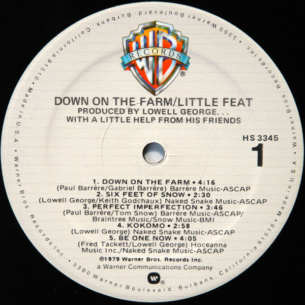 Little Feat - Down On The Farm (Vinyl, LP, Album, Stereo) Very Good (VG) / Very Good (VG)