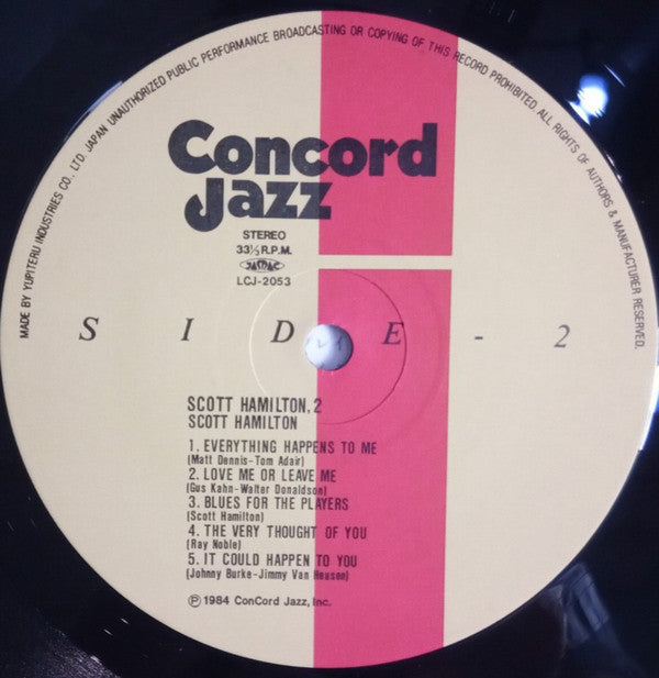 Scott Hamilton - Scott Hamilton, 2 (Vinyl, LP, Album, Reissue) Very Good Plus (VG+) / Good Plus (G+)