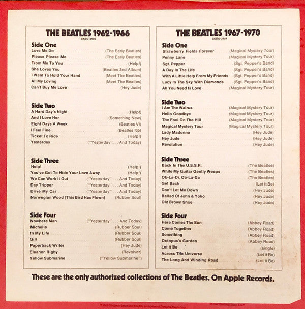 The Beatles - 1962-1966 (2xVinyl, LP, Album, Compilation, Stereo) Very Good (VG) / Very Good (VG)