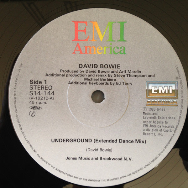 David Bowie - Underground (Extended Dance Mix) (Vinyl, 12", 45 RPM,...