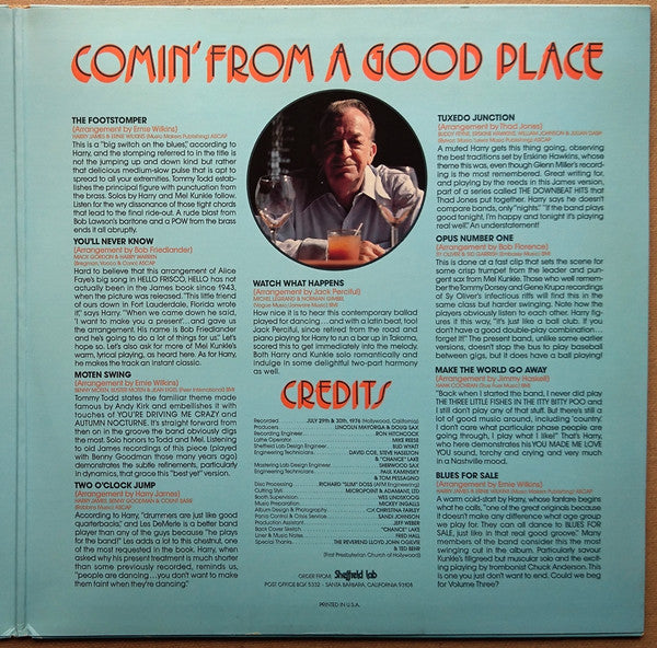Harry James (2) - Comin' From A Good Place (Vinyl, LP, Album, Limited Edition) Very Good Plus (VG+) / Very Good Plus (VG+)