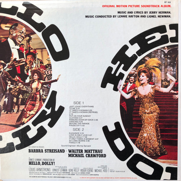 Barbra Streisand - Hello, Dolly! (Original Motion Picture Soundtrack Album) (Vinyl, LP, Album, Reissue) Very Good (VG) / Very Good (VG)