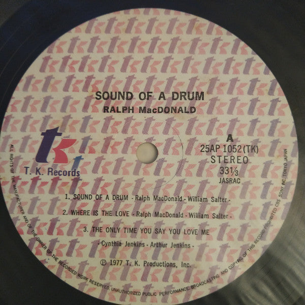 Ralph MacDonald - Sound Of A Drum (Vinyl, LP, Album, Reissue) Very Good (VG) / Good Plus (G+)