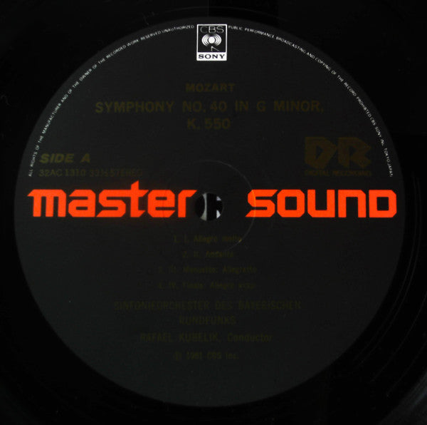 Rafael Kubelik - Symphony No.40 In G Minor, K.550 / Symphony No.41 In C Major, K.551 "Jupiter" (Vinyl, LP, Album) Very Good (VG) / Very Good Plus (VG+)