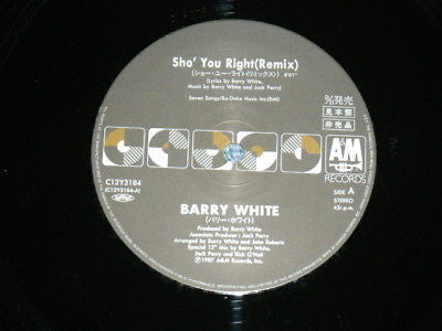 Barry White - Sho' You Right (Vinyl, 12", 45 RPM, Promo) Very Good Plus (VG+) / Very Good (VG)