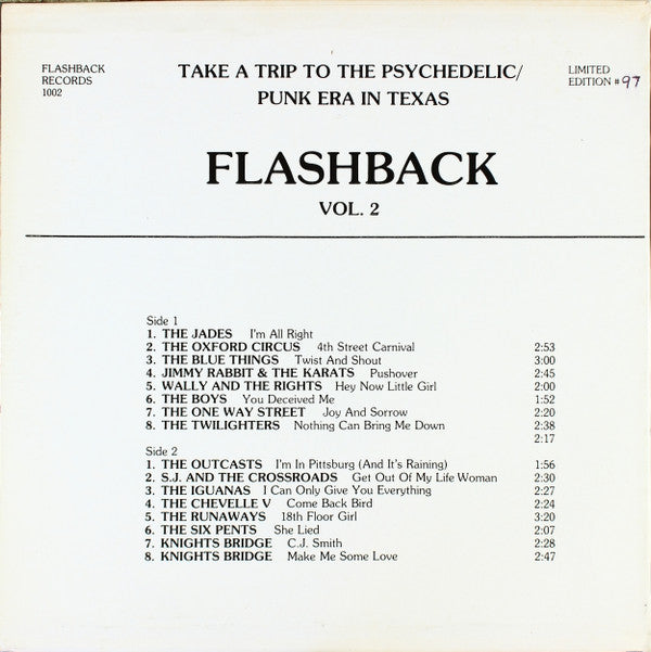 Various - Flashback Vol. 2 (Vinyl, LP, Compilation, Limited Edition, Numbered, Reissue, Unofficial Release) Very Good (VG) / Very Good (VG)