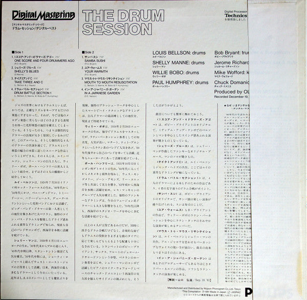 Louis Bellson - The Drum Session (Vinyl, LP, Album, Remastered) Very Good Plus (VG+) / Good Plus (G+)