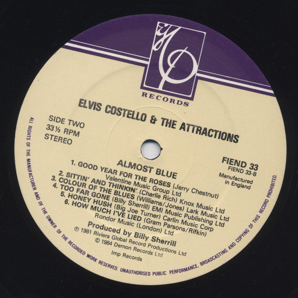 Elvis Costello & The Attractions - Almost Blue (Vinyl, LP, Album, R...