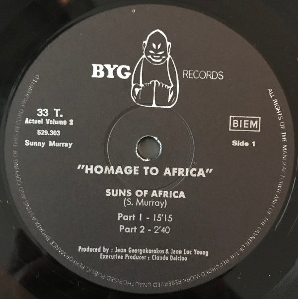 Sunny Murray - Hommage To Africa (Vinyl, LP, Album) Very Good Plus (VG+) / Very Good (VG)
