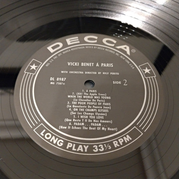 Vicki Benet - Vicki Benet a Paris (Vinyl, LP, Album, Limited Edition, Reissue, Stereo) Near Mint (NM or M-) / Very Good Plus (VG+)
