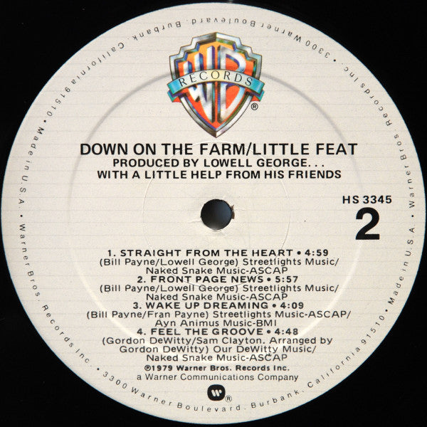 Little Feat - Down On The Farm (Vinyl, LP, Album, Stereo) Very Good (VG) / Very Good (VG)
