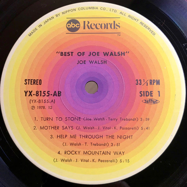 Joe Walsh - The Best Of Joe Walsh (Vinyl, LP, Compilation) Very Good Plus (VG+) / Very Good Plus (VG+)
