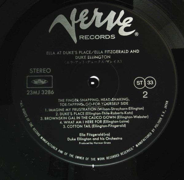 Ella Fitzgerald - Ella At Duke's Place (Vinyl, LP, Album, Stereo) Very Good Plus (VG+) / Very Good Plus (VG+)