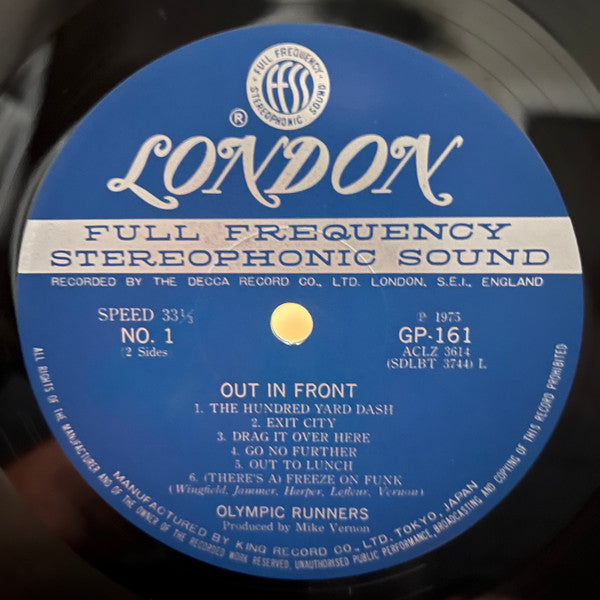 Olympic Runners - Out In Front (Vinyl, LP, Album) Very Good Plus (VG+) / Very Good (VG)