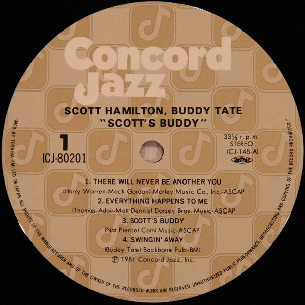 Scott Hamilton - Scott's Buddy (Vinyl, LP, Album) Very Good Plus (VG+) / Very Good (VG)