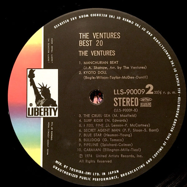 The Ventures - Best 20 (Vinyl, LP, Compilation, Stereo)