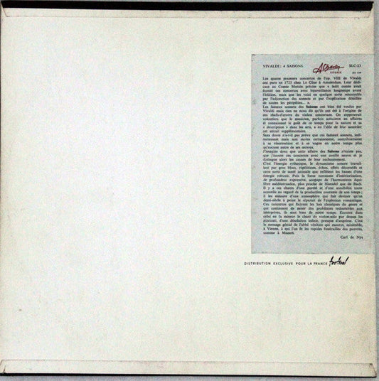 Antonio Vivaldi - Les Quatre Saisons (Vinyl, LP, Album, Stereo) Good Plus (G+) / Fair (F)