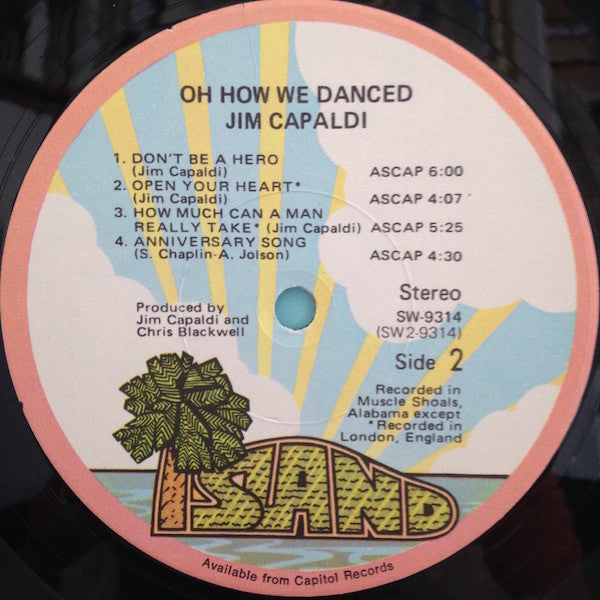 Jim Capaldi - Oh How We Danced (Vinyl, LP, Album) Good Plus (G+) / Very Good (VG)