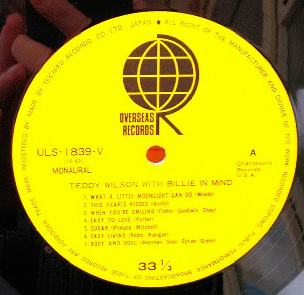 Teddy Wilson - With Billie In Mind (Vinyl, LP, Album, Reissue, Mono) Very Good (VG) / Very Good (VG)