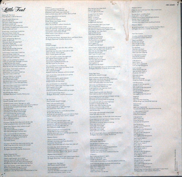 Little Feat - Down On The Farm (Vinyl, LP, Album, Stereo) Very Good (VG) / Very Good (VG)