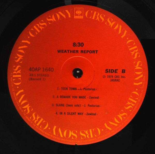 Weather Report - 8:30 (Vinyl, LP, Album, Reissue)