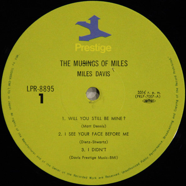 The Miles Davis Quartet - The Musings Of Miles (Vinyl, LP, Album, Reissue, Mono) Very Good Plus (VG+) / Good Plus (G+)