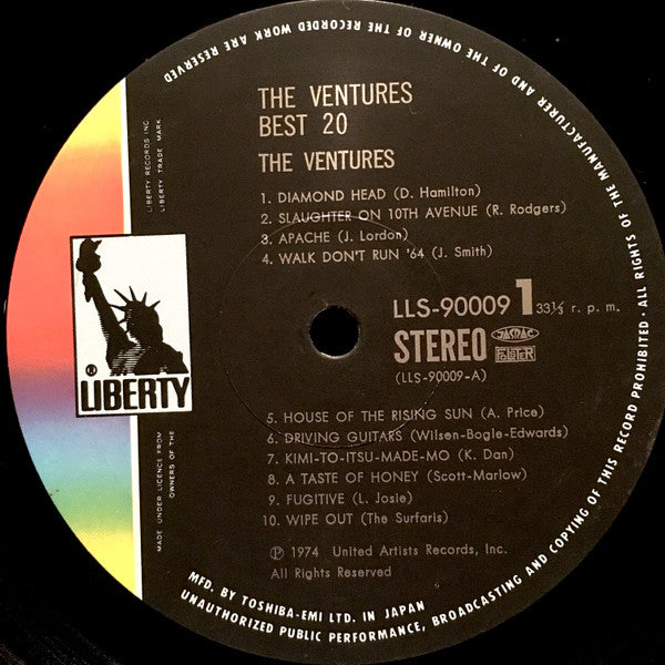 The Ventures - Best 20 (Vinyl, LP, Compilation, Stereo)