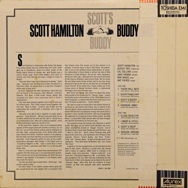 Scott Hamilton - Scott's Buddy (Vinyl, LP, Album) Very Good Plus (VG+) / Very Good (VG)