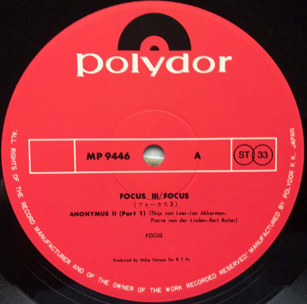 Focus (2) - Focus 3 (2xVinyl, LP, Album, Stereo) Good Plus (G+) / Good (G)