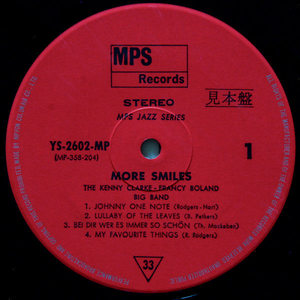 Clarke-Boland Big Band - More Smiles (Vinyl, LP, Album, Promo) Very Good Plus (VG+) / Very Good Plus (VG+)