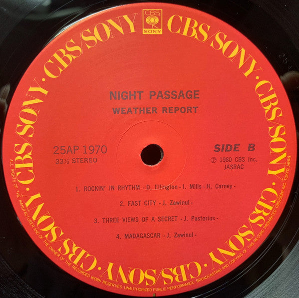 Weather Report - Night Passage (Vinyl, LP, Album, Stereo)