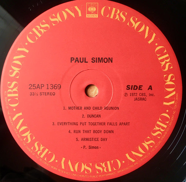 Paul Simon - Paul Simon (Vinyl, LP, Album, Reissue, Stereo) Very Good (VG) / Very Good (VG)