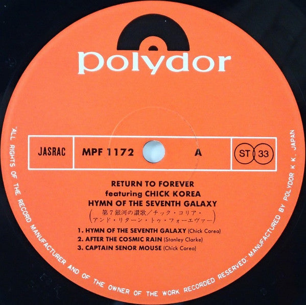 Return To Forever - Hymn Of The Seventh Galaxy (Vinyl, LP, Album, R...