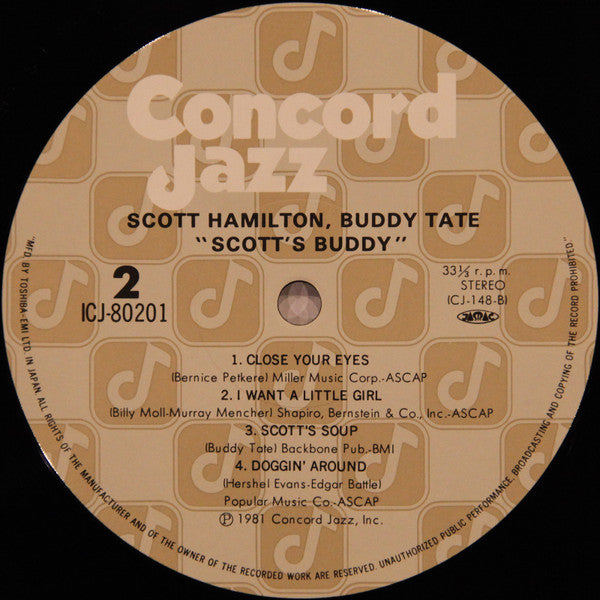 Scott Hamilton - Scott's Buddy (Vinyl, LP, Album) Very Good Plus (VG+) / Very Good (VG)