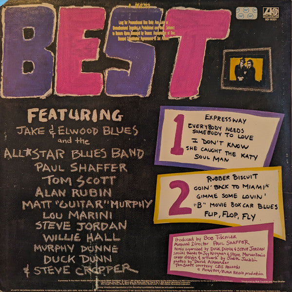 The Blues Brothers - Best Of The Blues Brothers (Vinyl, LP, Compilation, Stereo) Very Good (VG) / Very Good Plus (VG+)