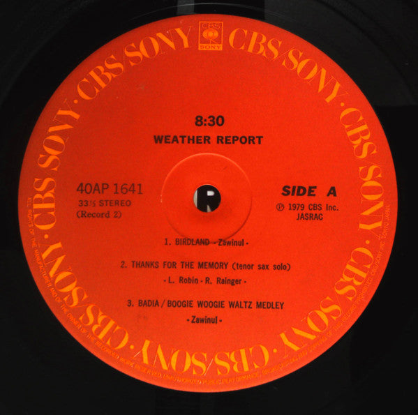 Weather Report - 8:30 (Vinyl, LP, Album, Reissue)